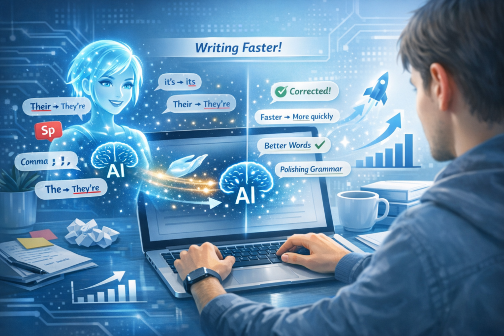 AI writing tools improving productivity for students